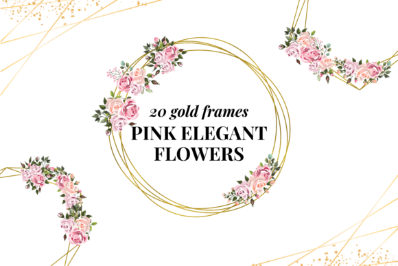 20 Decorative Frames, Watercolor Floral: A Designer's Toolkit for Elegant Projects