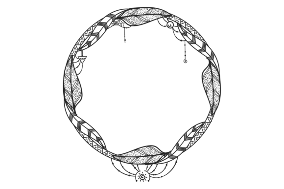 Boho Feathers Circle: Ethnic Decorative for Authentic Branding