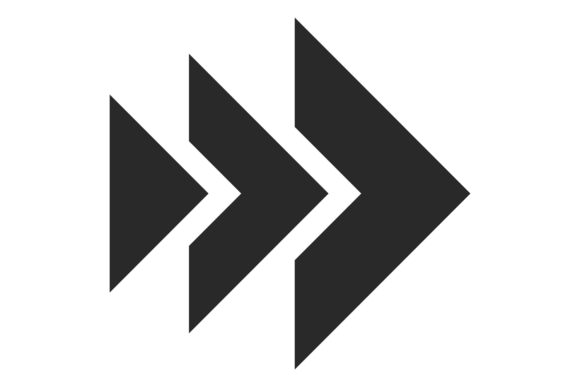 Decorative Triple Arrow. Black Bold Tria: A Dynamic Type Choice