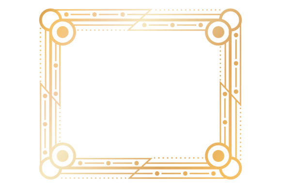 Decorative Vintage Geometric Border: Retro Golden Frame Design