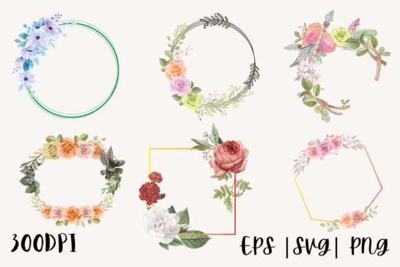 Decorative Watercolor Floral Frames Set: A Designer's Asset