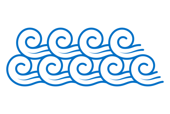 Decorative Waves Ornament: The Blue Curvy Line for Dynamic Design