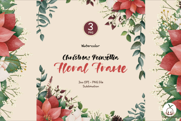 Elevate Your Holiday Projects with Christmas Floral Frame Decorative