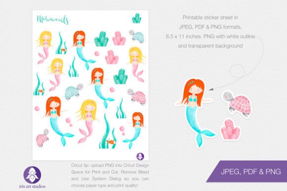 Enchanting Printable Mermaid Decorative Stickers