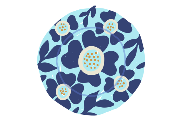 Floral Pattern Plate. Decorative Empty F: A Designer's Asset