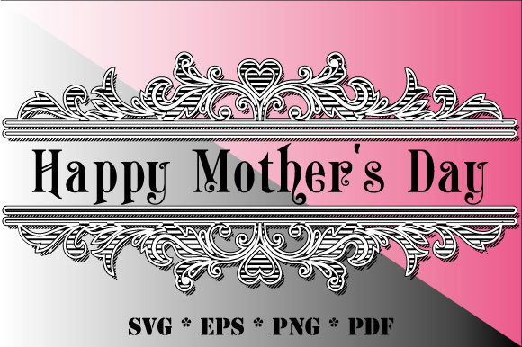 Happy Mother's Day Black White Decorative: Bold Monochrome Typography