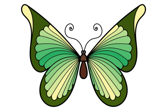 Spring Moth: A Decorative Green Butterfly for Bold Projects